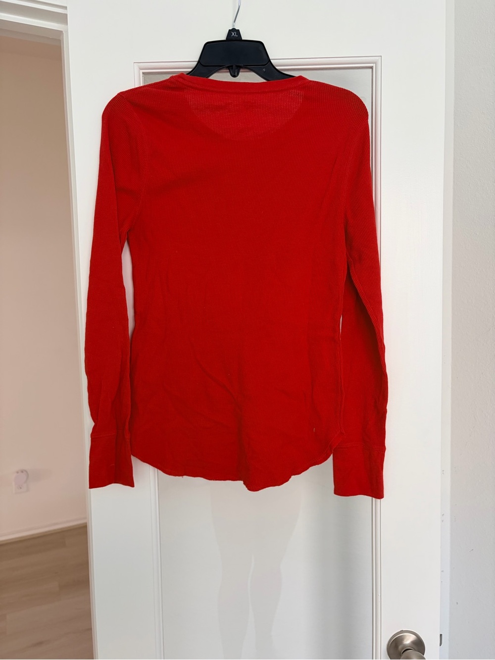 Red Long-Sleeve Ribbed Top - Picture 2 of 2